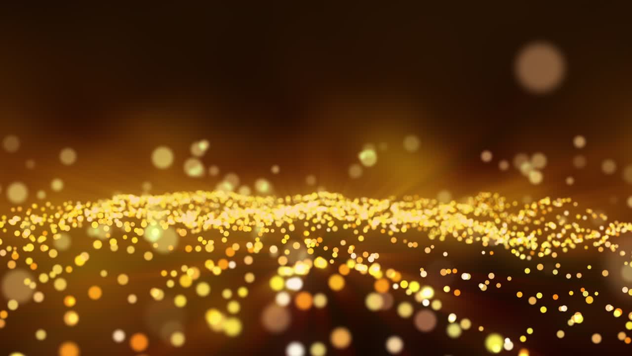 빛나는 금 입자와 함께 추상적인 축제 모션 배경 완벽한 루프