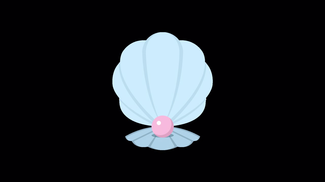 Animated Seashell Opening and Closing to Reveal a Pink Pearl