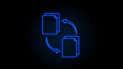 neon icon with file exchange. cloud storage icon. data storage. motion graphic