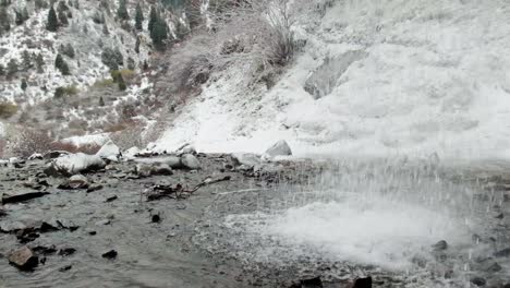 cascada kegety en invierno cerca de la cordillera ala-too cerca del río kegety un gran día de caminata pasando tokmok desde bishek