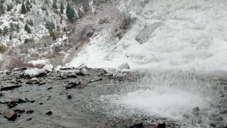 kegety waterfall in winter near the ala-too range near kegety river a great day hike past tokmok from bishek