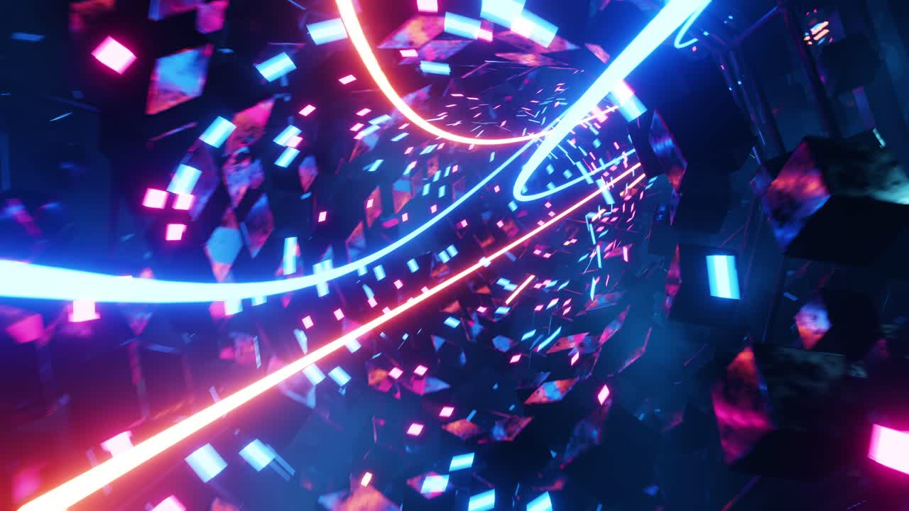 vuelo en un túnel abstracto de ciencia ficción. animación en bucle infinito.