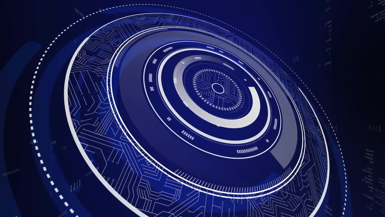 Animation of scope scanning and data processing with circuit board