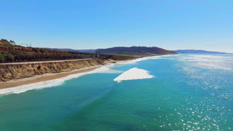 torrey pines state beach with scenic seascape in san diego, california, usa - drone shot