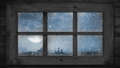 winter scenery seen through window
