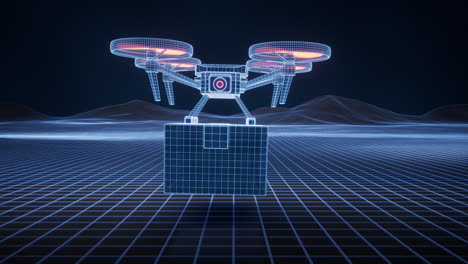 drone with futuristic digital structure, 3d rendering.