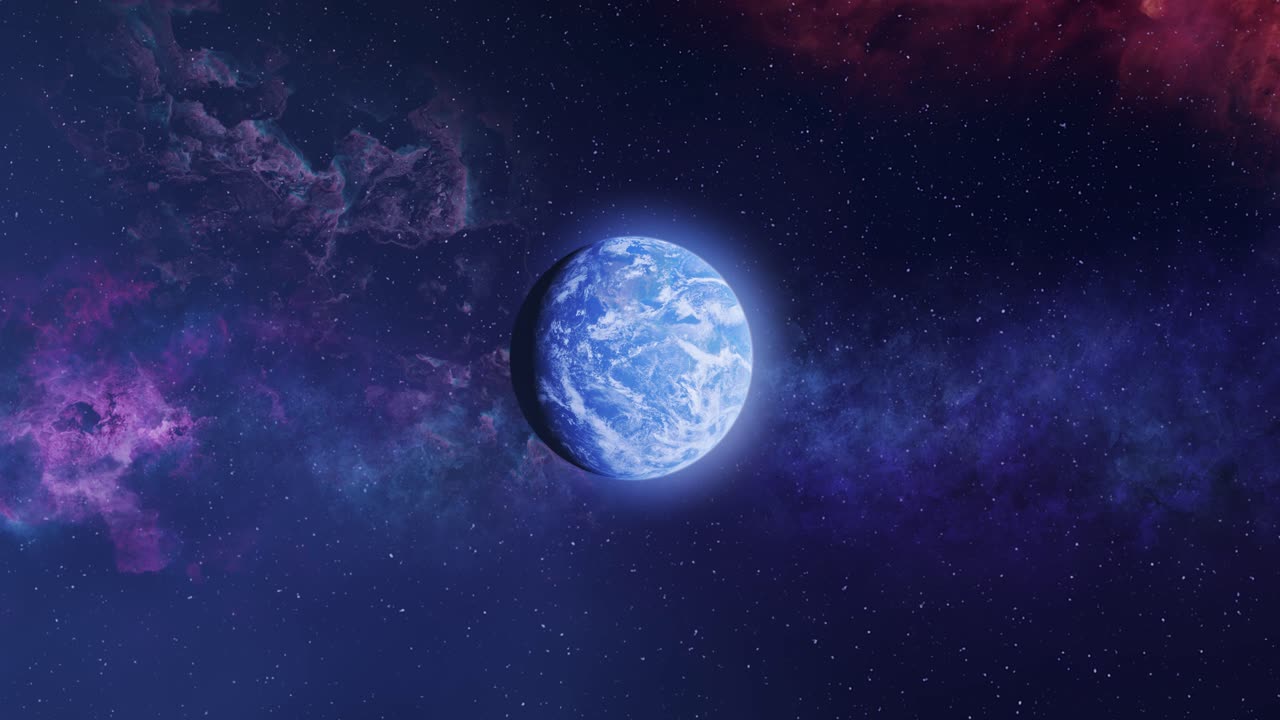 la tierra en la inmensidad del espacio