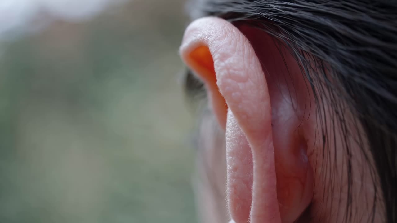 Primo piano di un orecchio umano