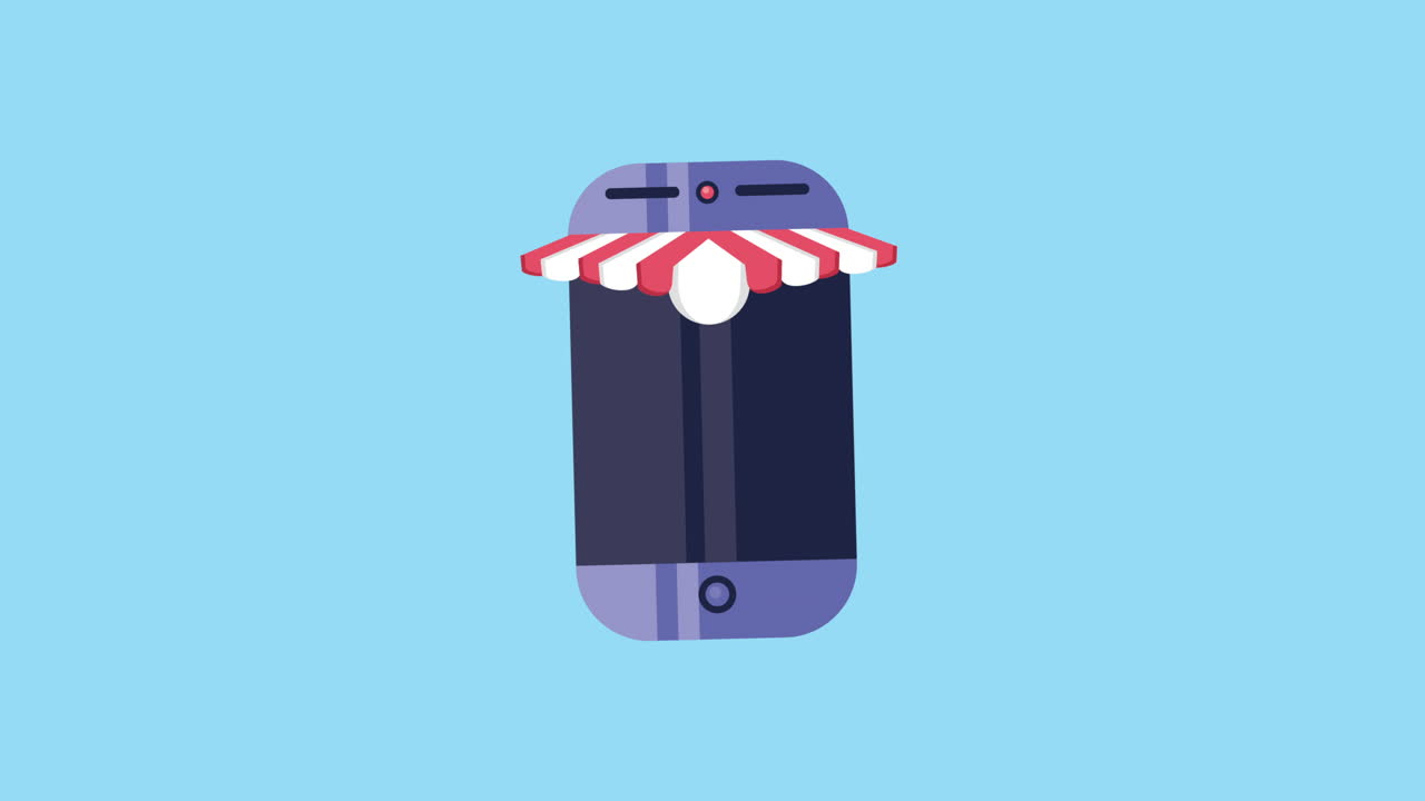 con smartphone shopping animazione online