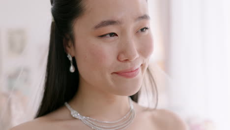 bride, dress and happy before wedding with woman