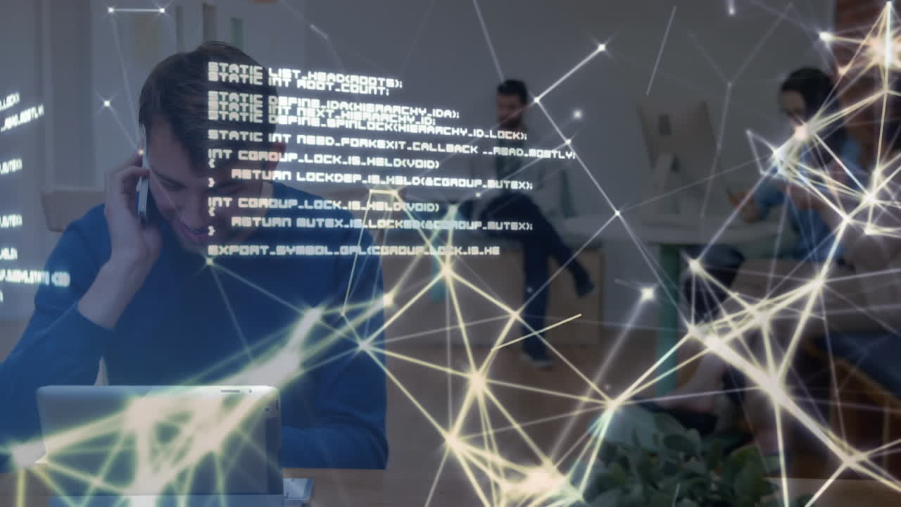 la animación digital muestra la red global en línea y el procesamiento de datos.