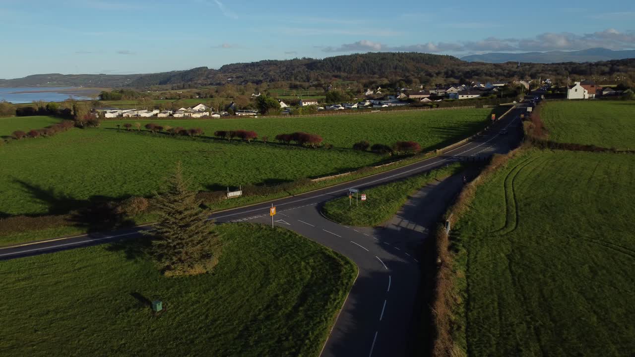 공중 조망  ⁇ 도 차량 시속 20마일 제한 시골 농업 시골