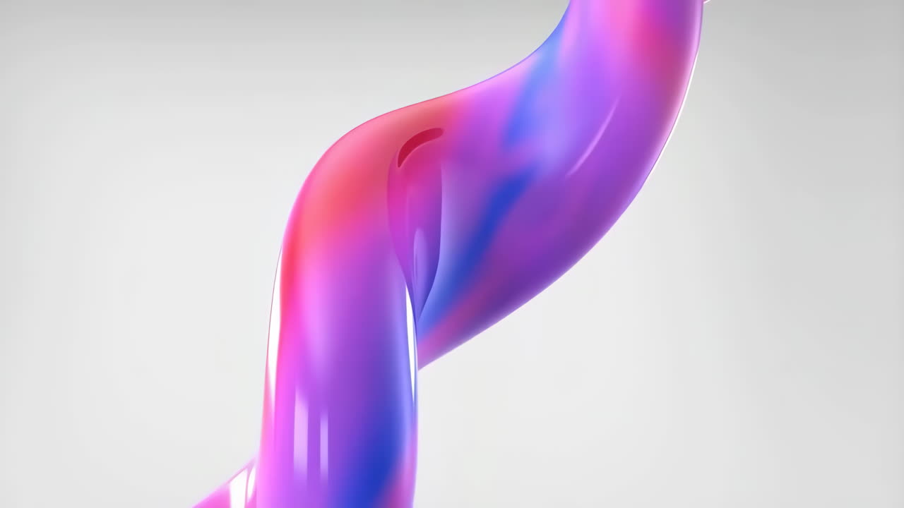 Abstract Colorful Twisted Fluid Shape