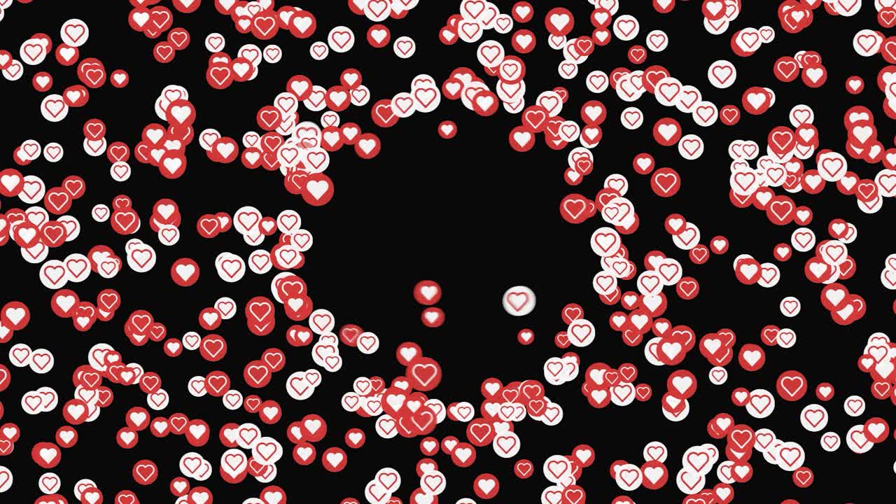 검은색 배경에서 심장 폭발