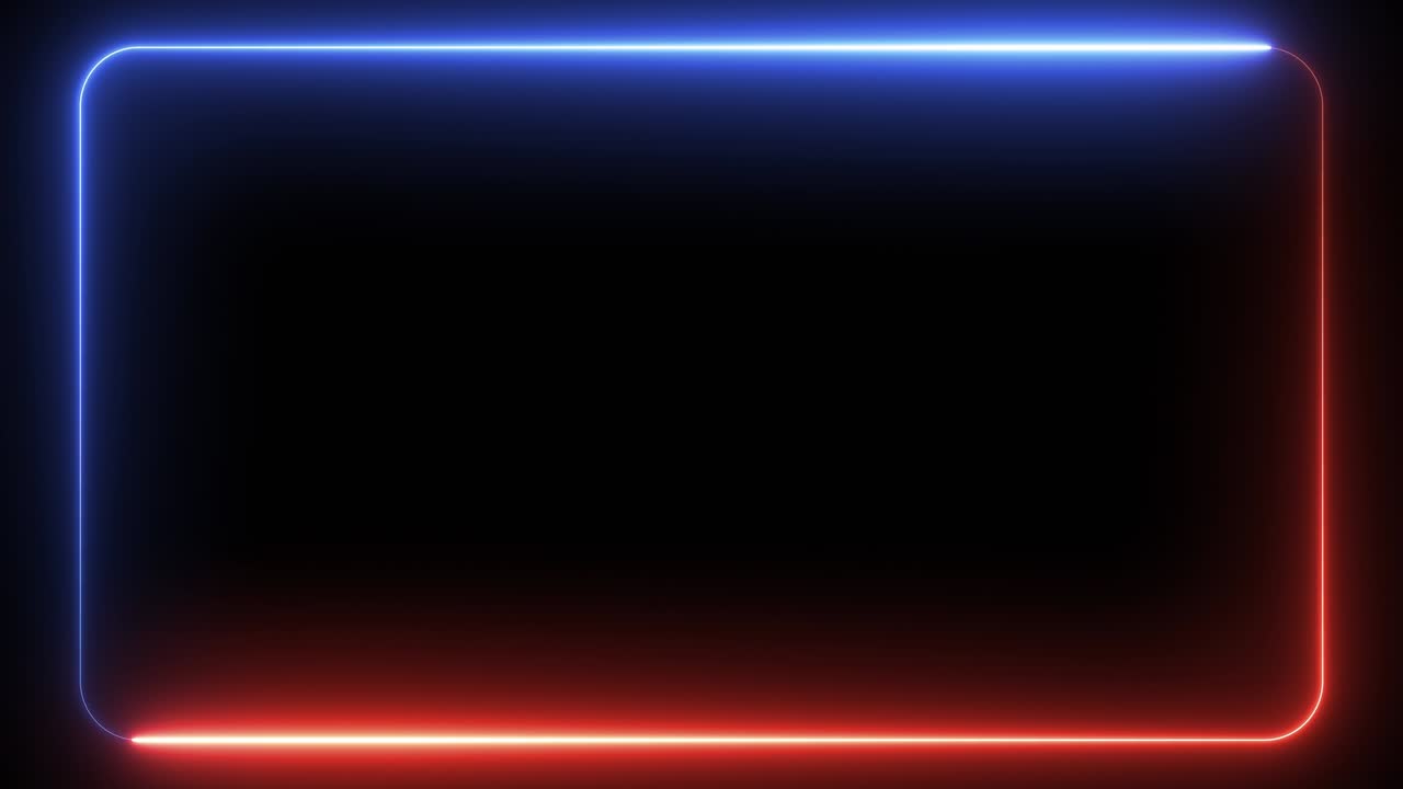 추상적인 원활한 모양의 네온 빛나는 자외선 선, 현대적인 형광 빛, 네온 상자, led 스크린 투사 기술, 루프 4k 배경, 파란 보라색 스트럼
