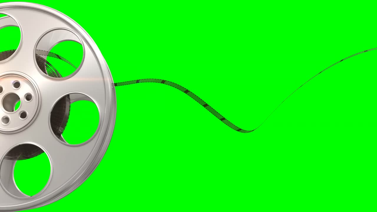 필름 릴에서 굴러 나오는 필름