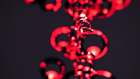 close-up of red string lights