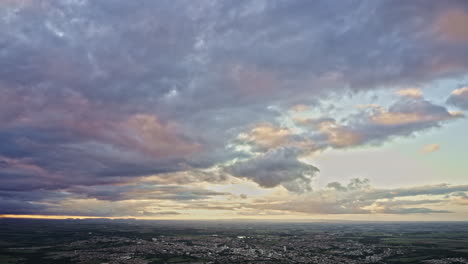 colorful clouds in a inspirational end of evening drone time lapse