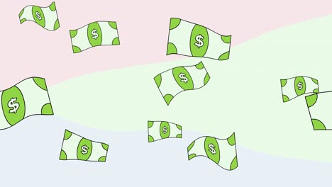 green paper money on white background in 4k video.