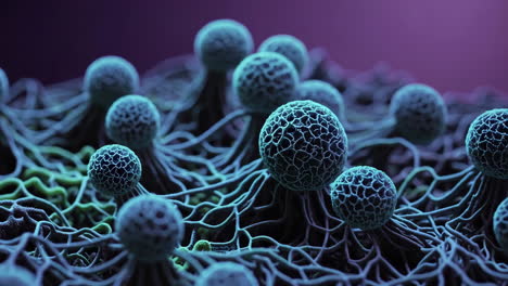 detailed view of fungal structure