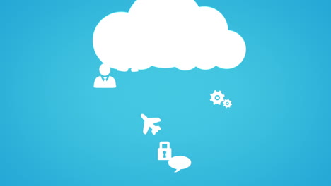 concepto de computación en la nube con aplicaciones