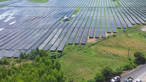 aerial view of ecology solar power station panels