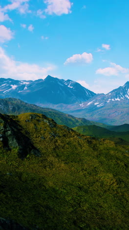 mountain scenery with lush vegetation and blue sky