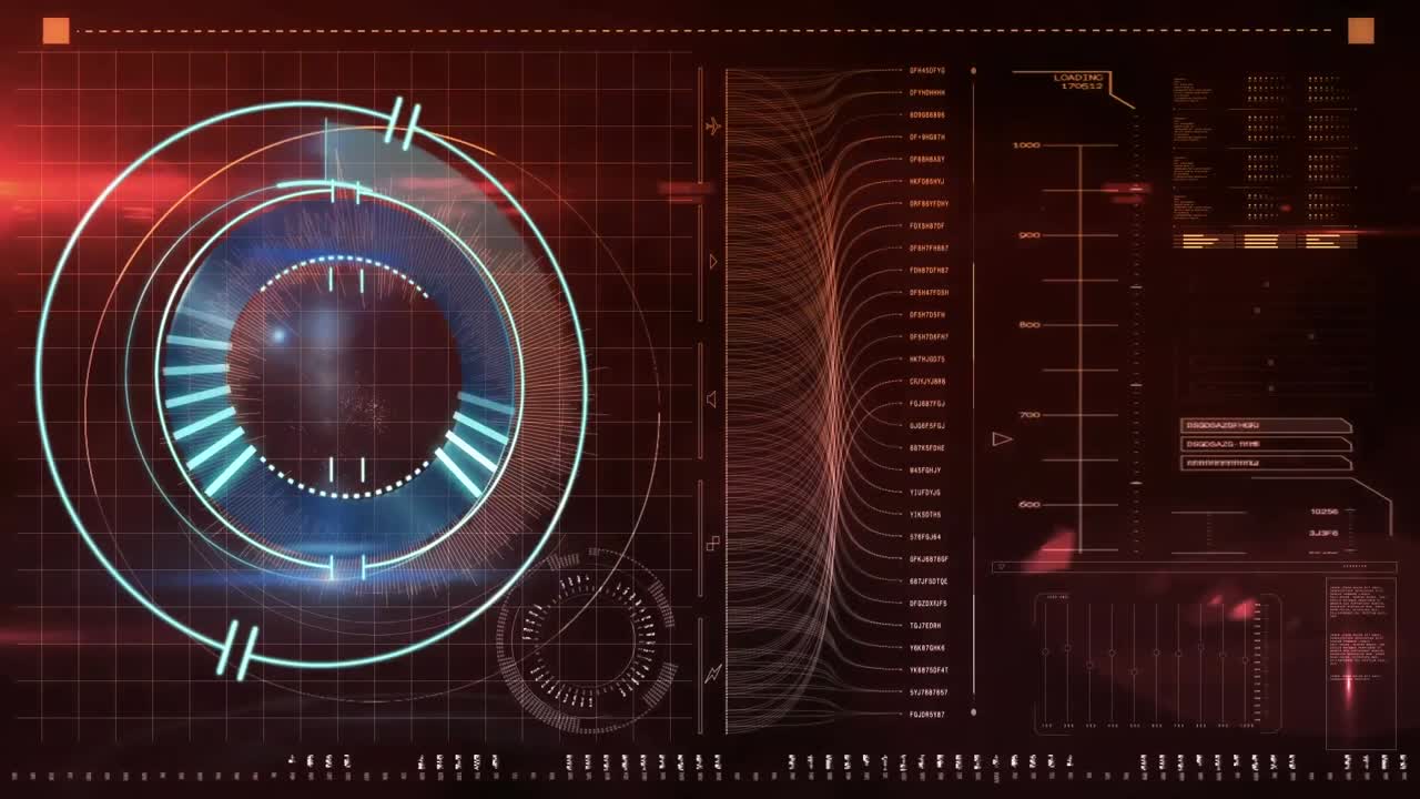animación del escaneo del alcance y el procesamiento de datos en la pantalla