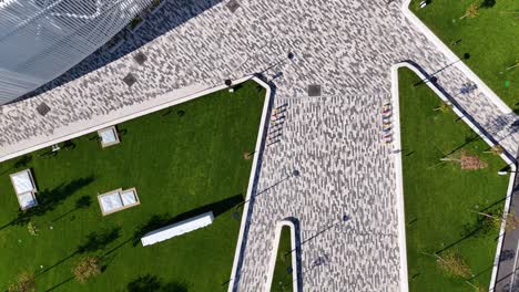 top down view over berceni arena ice rink, bucharest, romania