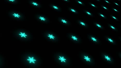 blue snowflakes on dark background are changed size with perspective motion. looping realistic animation with alpha transparent background for easy use in your video.