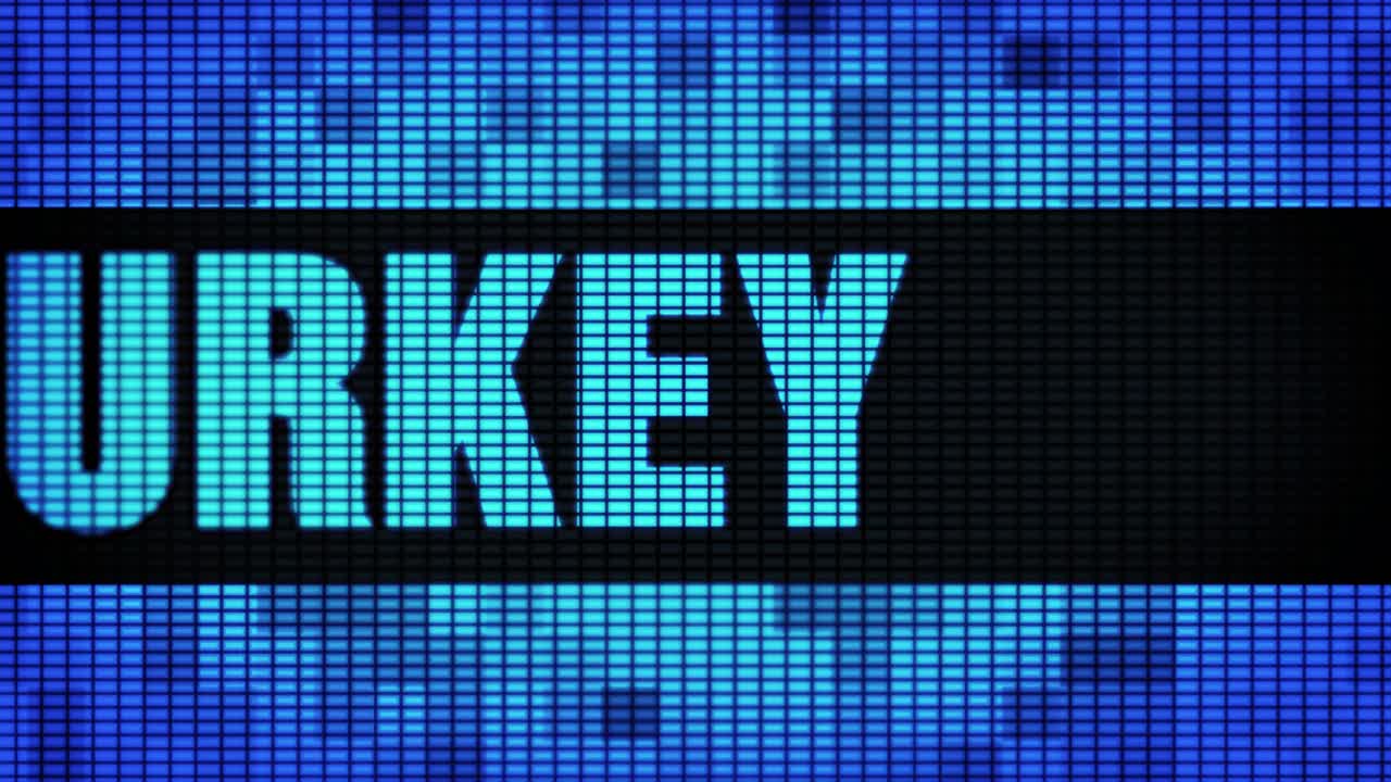 Turkey Displayed on a LED Screen