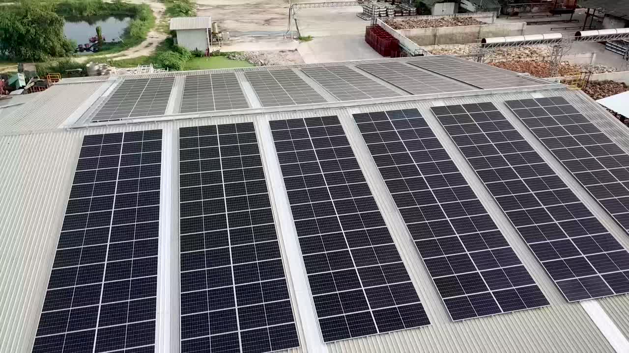 4k antena de techo solar del almacén, avión no tripulado