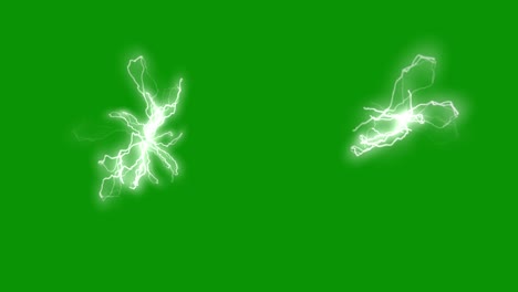 gráficos de movimiento de chispas eléctricas con fondo de pantalla verde
