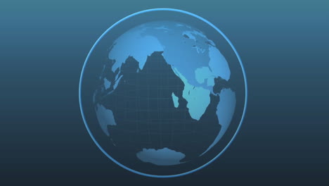 animation of globe spinning on blue background