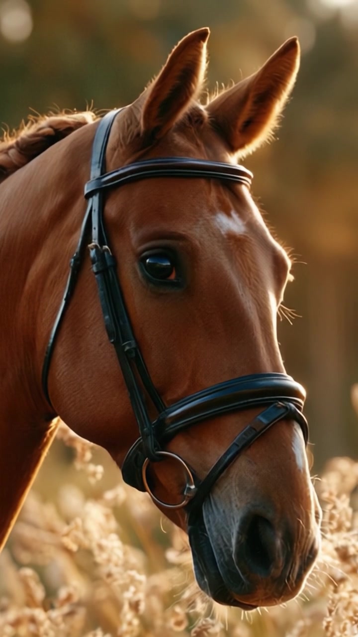 Un Cavallo Maestoso in Luce Accattivante: Catturare l'Essenza dell'Eleganza e della Bellezza Equestre con Dettagli Mozzafiato e Colori Ricchi