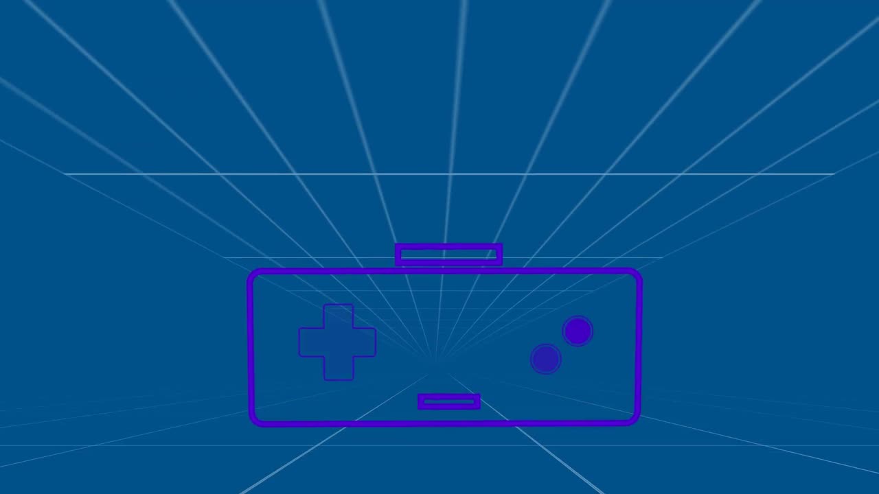 animación del panel de juego en espacio azul con líneas