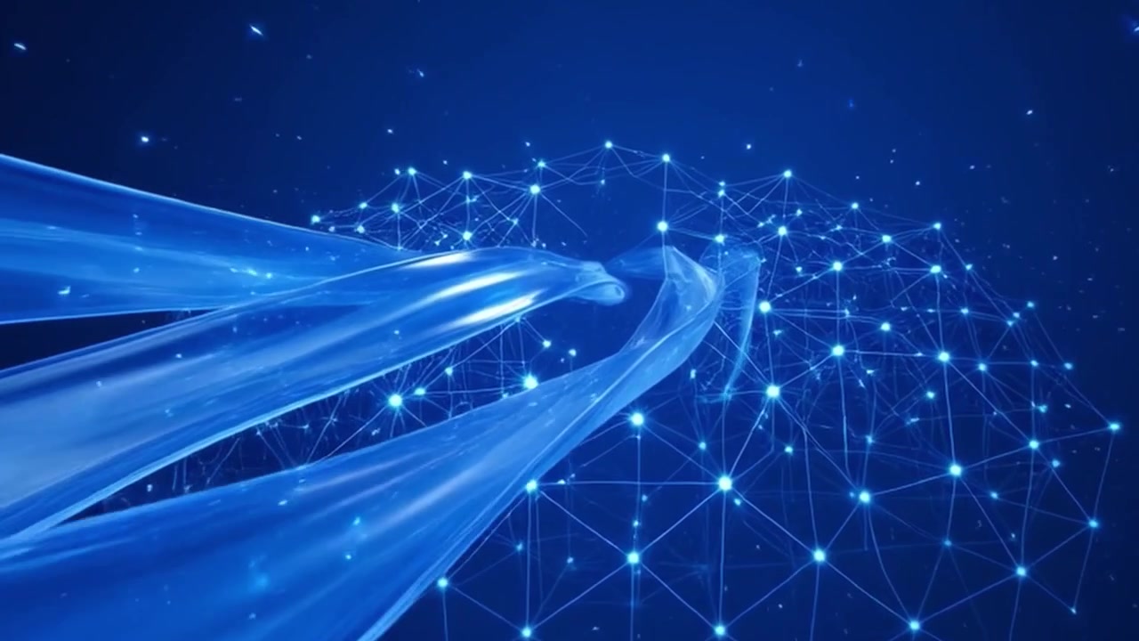 Abstract Digital Data Streams Flowing Through Network Connections