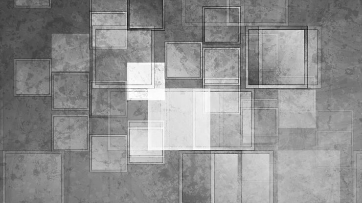 Grey grunge squares abstract tech motion background