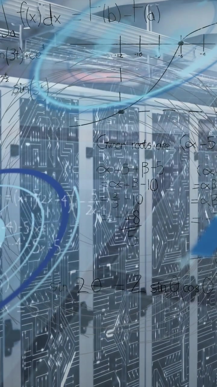 Animation of data processing over server room
