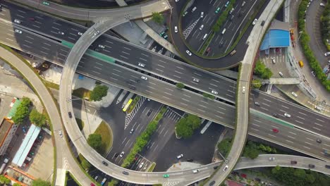 china hora del día paisaje de la ciudad de guangzhou famoso cruce de tráfico carretera vista aérea superior 4k