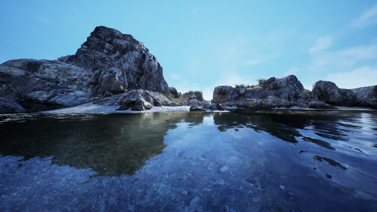 reflejos de agua tranquila en un lago de montaña