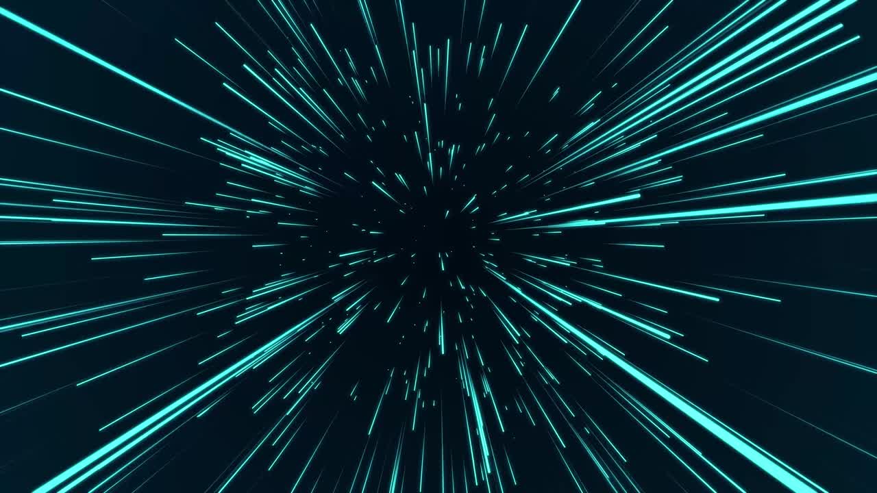 Abstract circular light speed background. Dynamic blue lines. Futuristic explosion of light. Colored rays in motion. Transfer of big data cyberspace. 3D rendering.