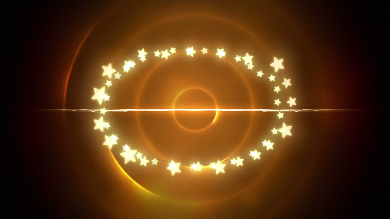 animación de decoración de navidad luces de hadas con espacio de copia sobre círculos anaranjados