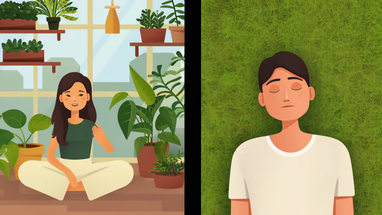 People Relaxing with Plants and Nature