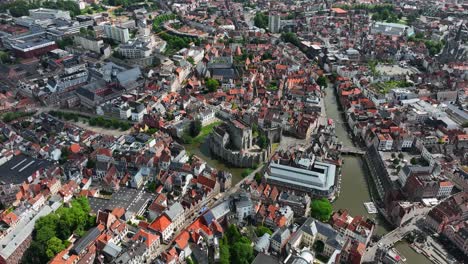 Gravensteen-Castle,-East-Flanders,-Ghent,-Flemish-Region,-Belgium,-June-2022