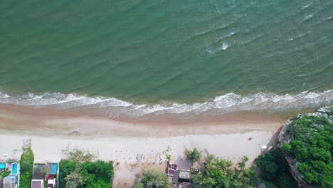 4k aerial drone view of beautiful sea waves, flight over sea.