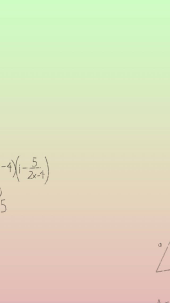 Animation of handwritten mathematical formulae over green to pink background