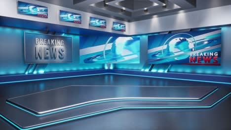 modern news studio set