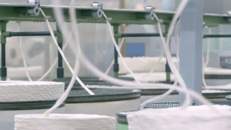 cotton being spun into yarns