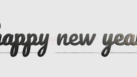 rolling happy new year text on white gradient